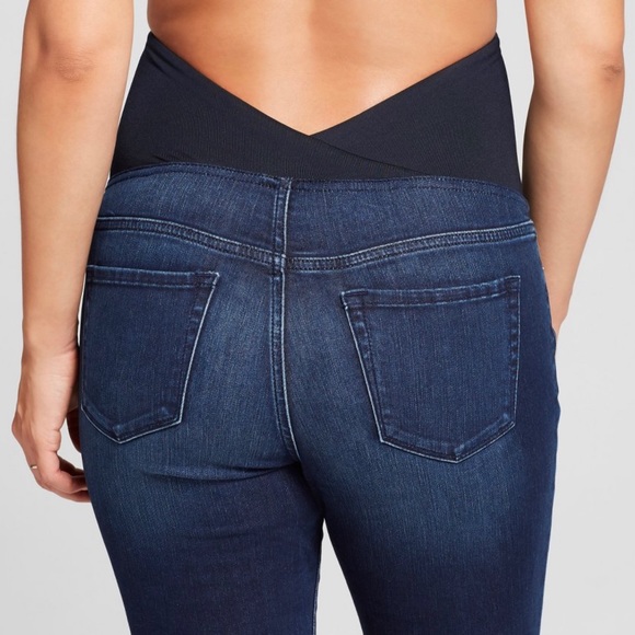 Over Belly Skinny Maternity Jeans - Dark Wash 2 - Picture 1 of 5